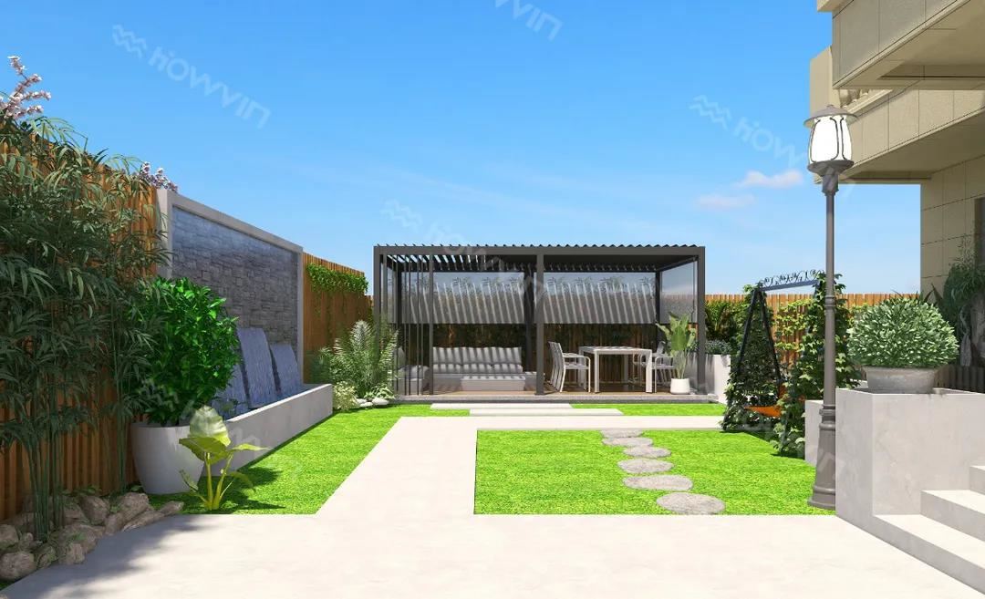 Metal Pergola With Retractable Roof And Sides