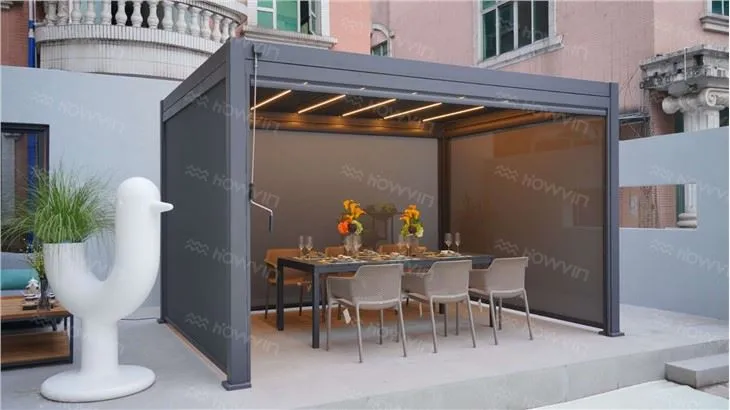 HOWVIN Outdoor Pergola Villa Courtyard Garden New Chinese Modern Aluminum Alloy Pergola Outdoor Roof Sunshade